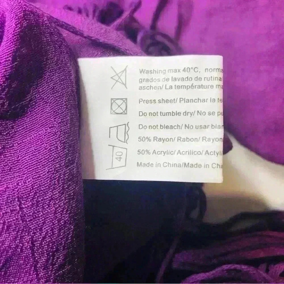 NWT Eggplant Purple Crochet Fringe Boho Swim Beach Resort Cover Up size small - Picture 10 of 12